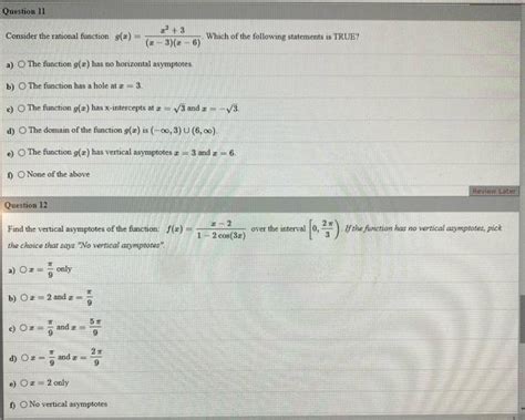 Solved Consider The Rational Function Gxx−3x−6x23