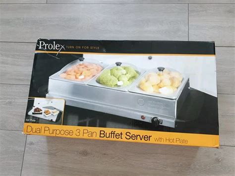 Pan Stainless Steel Electric Buffet Server Food Warmer W Portable Hot Plate