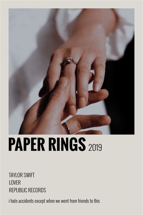 Paper Rings In 2021 Paper Ring Taylor Swift Posters Taylor Swift Lyrics