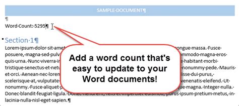 How To Insert The Word Count Into A Microsoft Word Document