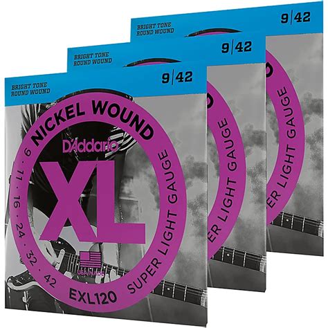 D Addario Exl Nickel Super Light Electric Guitar Strings Pack