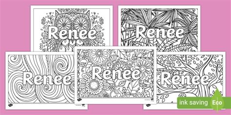 Renee Mindfulness Name Colouring Activity