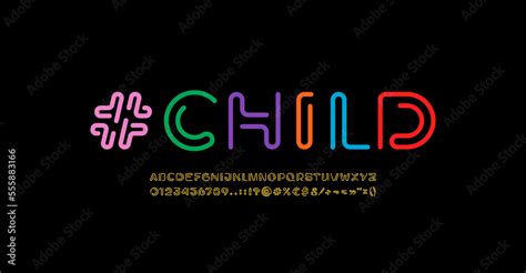 Child alphabet font from color wire, letters and numbers, vector ...