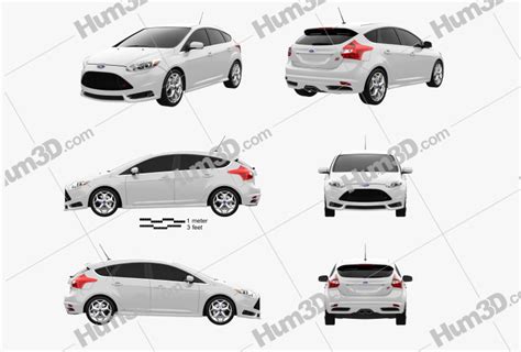 Ford Focus St 2015 Blueprint Template 3dmodels