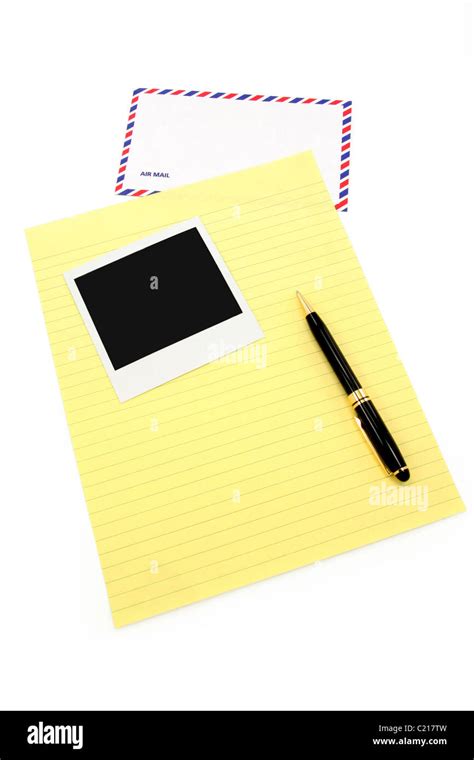 Letter Paper And Airmail Envelope Communication Concept Stock Photo