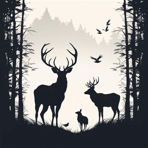 Premium Photo Deer Silhouette Background