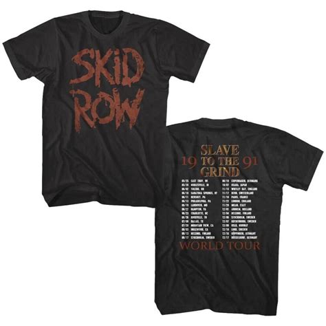 Skid Row Band T Shirt Slave To The Grind World Tour 1991 Graphic Tee