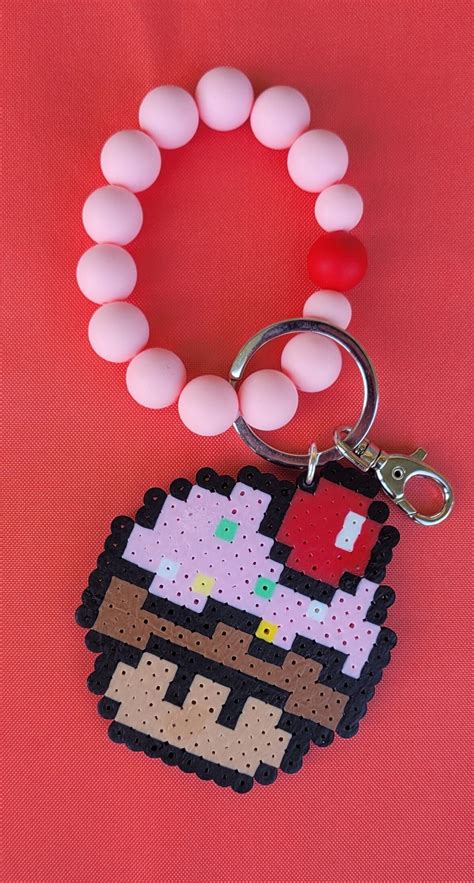 Mushroom Perler Keychain Wristlet - Etsy