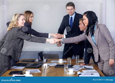 Welcome Handshake Before Business Meeting Stock Image Image Of