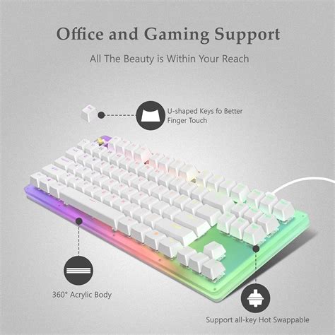 Buy Xvx Womier K Mechanical Gaming Keyboard Gateron Switch Tkl Hot Swappable Keyboard