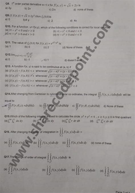 Mth Multivariate Analysis Linear Algebra And Special Functions End