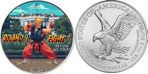 United States Dollar Fighter In Chief Donald Trump Oz Silver Coin