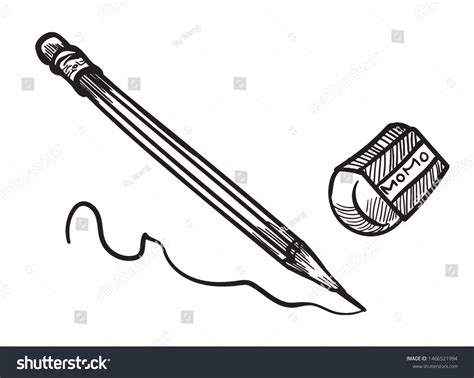 Drawing Pencil Eraser Vector Black White Stock Vector (Royalty Free) 1466521994 | Shutterstock