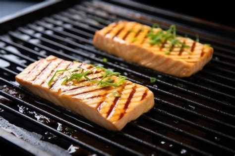 Premium Ai Image Grilled Tofu Steaks With Char Marks On A Black Griddle