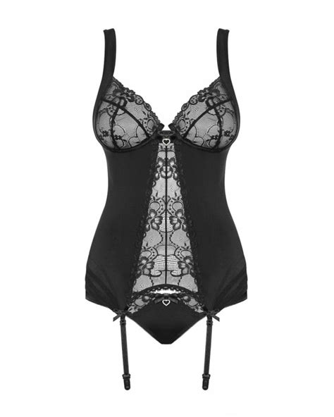 Sexy Corsetto Nero Con Perizoma Collezione Heartina Obsessive Lingerie