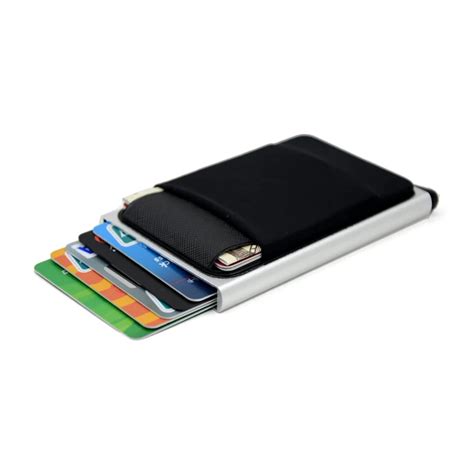 Yuecimie Slim Aluminum Wallet With Elasticity Back Pouch Id Credit Card