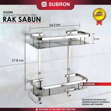 Jual Rak Sabun Persegi 2 Susun Kamar Mandi Tempat Stainless Shampo SUS