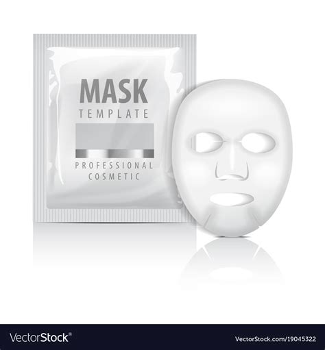 Realistic Facial Sheet Mask And Sachet Blank Vector Image