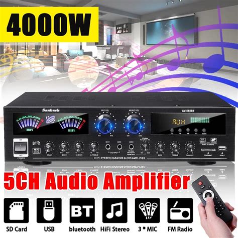 Купить AV555BT 4000 Вт 5-канальный усилитель для домашнего кинотеатра ...