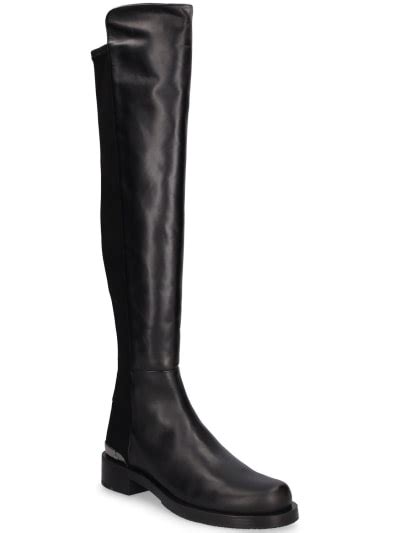 40mm 5050 Bold Logo Leather Boots Stuart Weitzman Women Luisaviaroma