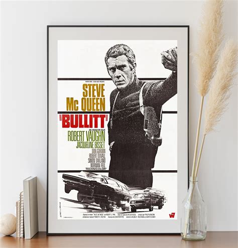 Bullitt 1968 Classic Movie Posterposter Reprintcanvas - Etsy