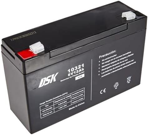 DSK 10321 Batería de plomo AGM recargable sellada de 6 V y 12 Ah