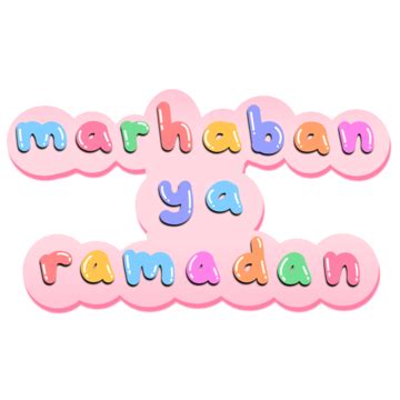 Cute Ramadan Text Handwriting Font With Pastel Color And Bubble Effect