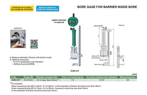 Bore Gage For Barrier Inside Bore Insize Co Ltd