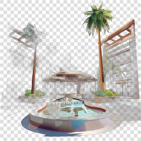 Shopping Malls Transparent Background Realistic Element Premium AI