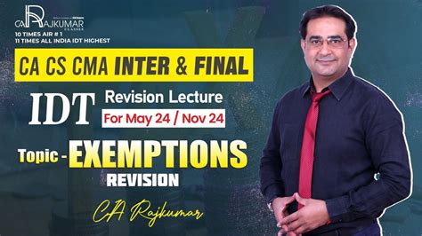 CA CS CMA INTER Final IDT Revision By CA Raj Kumar Topic