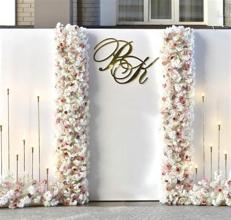 Wedding Stage Backdrop Decoration with Flowers and Candles