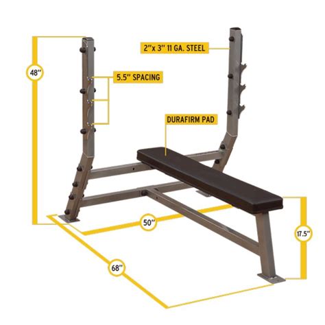 A Weight Bench With Measurements For The Top And Bottom Bars On Each