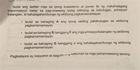 Isulat Ang Ladder Map Sa Iyong Kuwaderno At StudyX