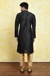 Buy Black Art Silk Embroidery Thread Kurta Set For Men By Samyukta