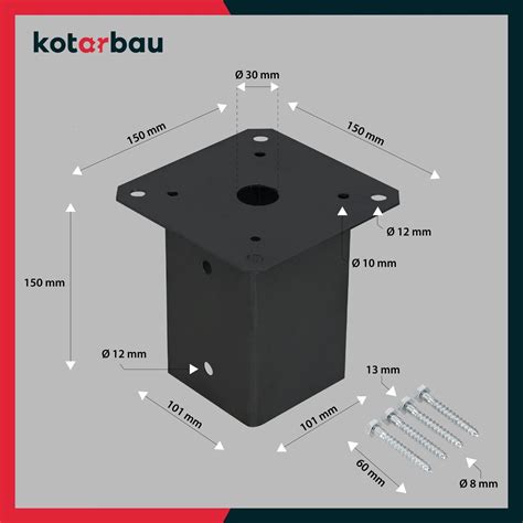 KOTARBAU Aufschraubhülse Vierkantholzpfosten Pfosten Bodenhülse