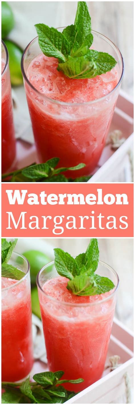 Watermelon Mint Margaritas Recipe Watermelon Mint Mint Margarita Refreshing Summer Drinks