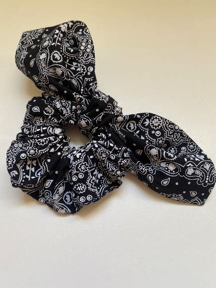 Scrunchie Bandana Preto Elo7 Produtos Especiais