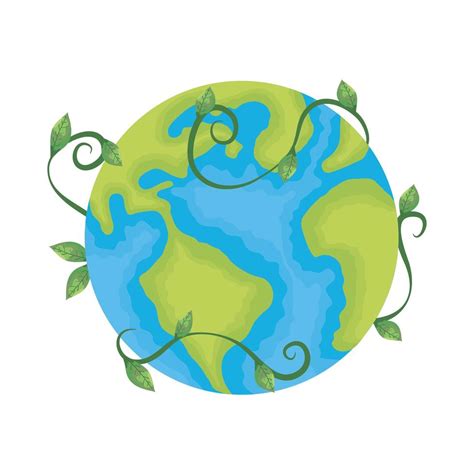 planet earth ecology with branch and leaves 1870499 Vector Art at Vecteezy