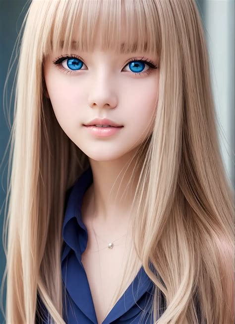 Super Long Platinum Blonde Hair、bangs Between The Eyes、smooth Ultra