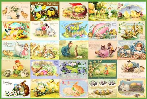 Solve VINTAGE EASTER POSTCARDS Jigsaw Puzzle Online With 247 Pieces