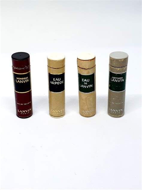 Lot De 4 Miniatures Anciennes De Parfum Lanvin Miniatures De Parfum