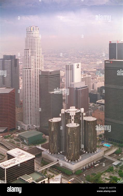 Aerial View Of Downtown Los Angeles California Usa With Bonaventure