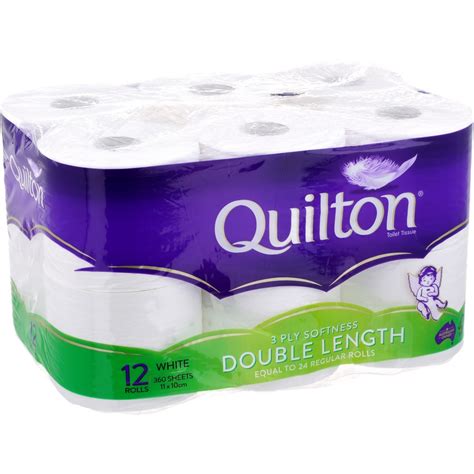 Quilton Double Length 3 Ply Quilted Toilet Tissue 12 Rolls Big W