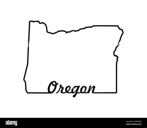 Oregon state map. US state map. Oregon outline symbol. Retro typography ...