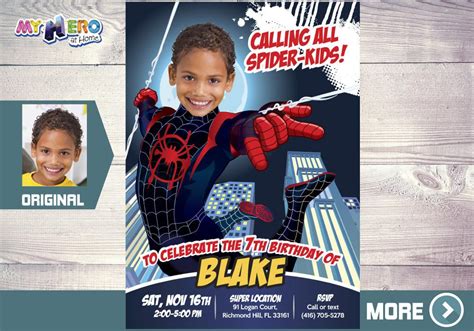 Miles Morales Party Invitation Miles Morales Birthday Etsy Canada