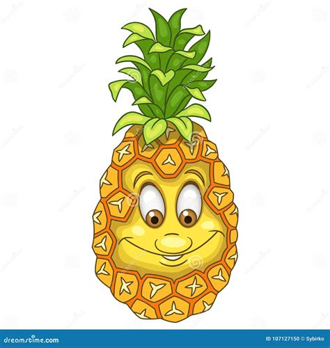 Cartoon Pineapple Character Stock Vector Illustration Of Beautiful Design 107127150