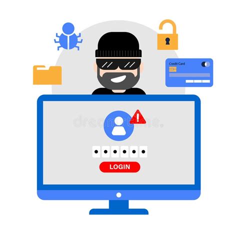 Cyber Crime And Hacker Activity Concept With Flat Style Vector