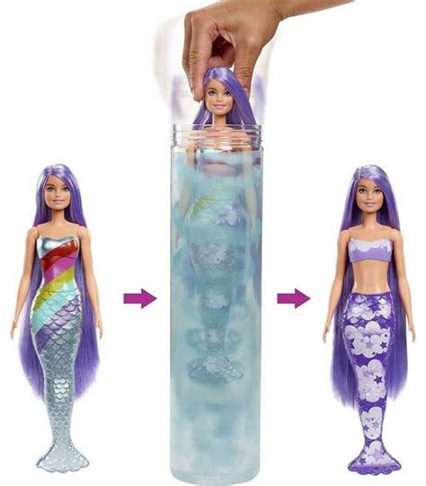 Barbie Muñeca Sirena Color Reveal Serie Sirenas Arcoíris 7 Sorpresas