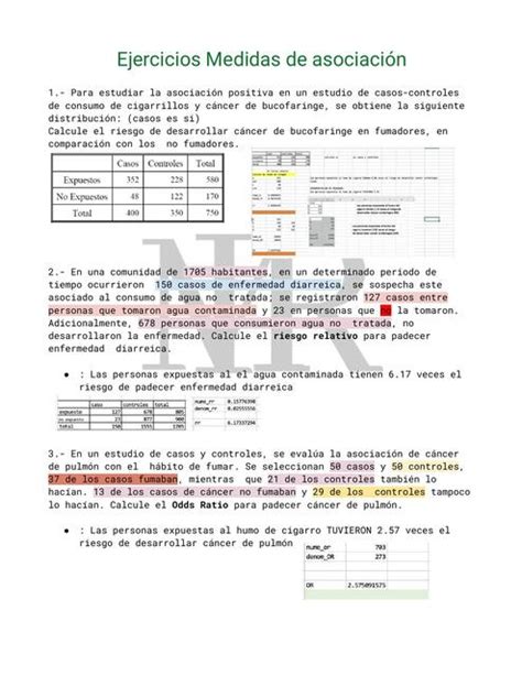 Ejercicios Medidas De Asociaci N Irene Miranda Udocz