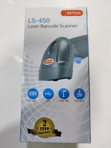 RETSOL LS 450 Laser Barcode Scanner Handheld 1 D USB Wired Barcode